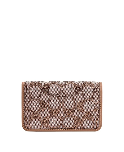 Coach Women's Crystal Signature Jacquard Essential Slim Card Case
