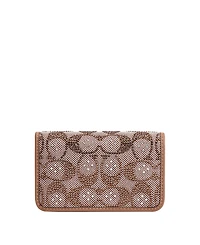 Coach Women's Crystal Signature Jacquard Essential Slim Card Case