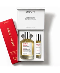 LoveryPlus Saffron + Amber Eau de Parfum 2pc Fragrance Gift Set, 3.4 fl oz Perfume Spray