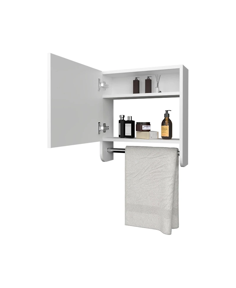 Fm Furniture Pine medicine cabinet in melamine with a towel bar and mirror included