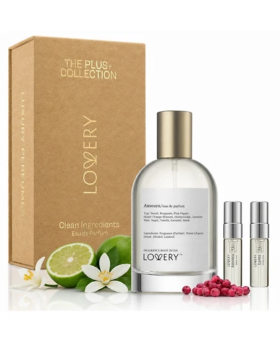 Lovery Plus Amoura Perfume Set for Women - 3.4fl oz Womens Fragrance Gift Set, Travel Size Perfume for Women and Free Gift Sample