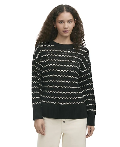 Finery London Women's Sansa Crochet Striped Long-Sleeve Sweater