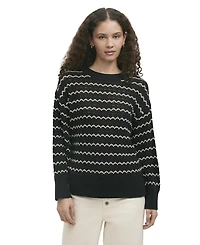 Finery London Women's Sansa Crochet Striped Long-Sleeve Sweater