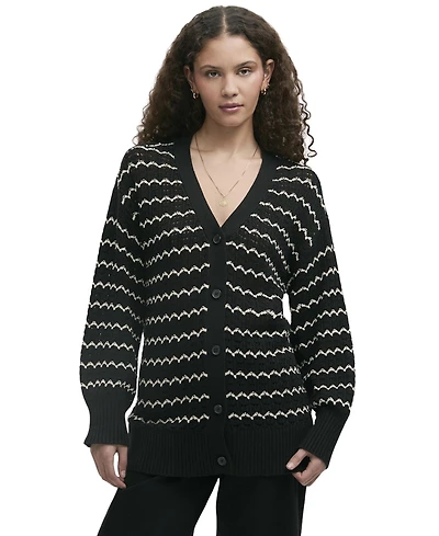 Finery London Women's Alena Striped Crochet Cardigan