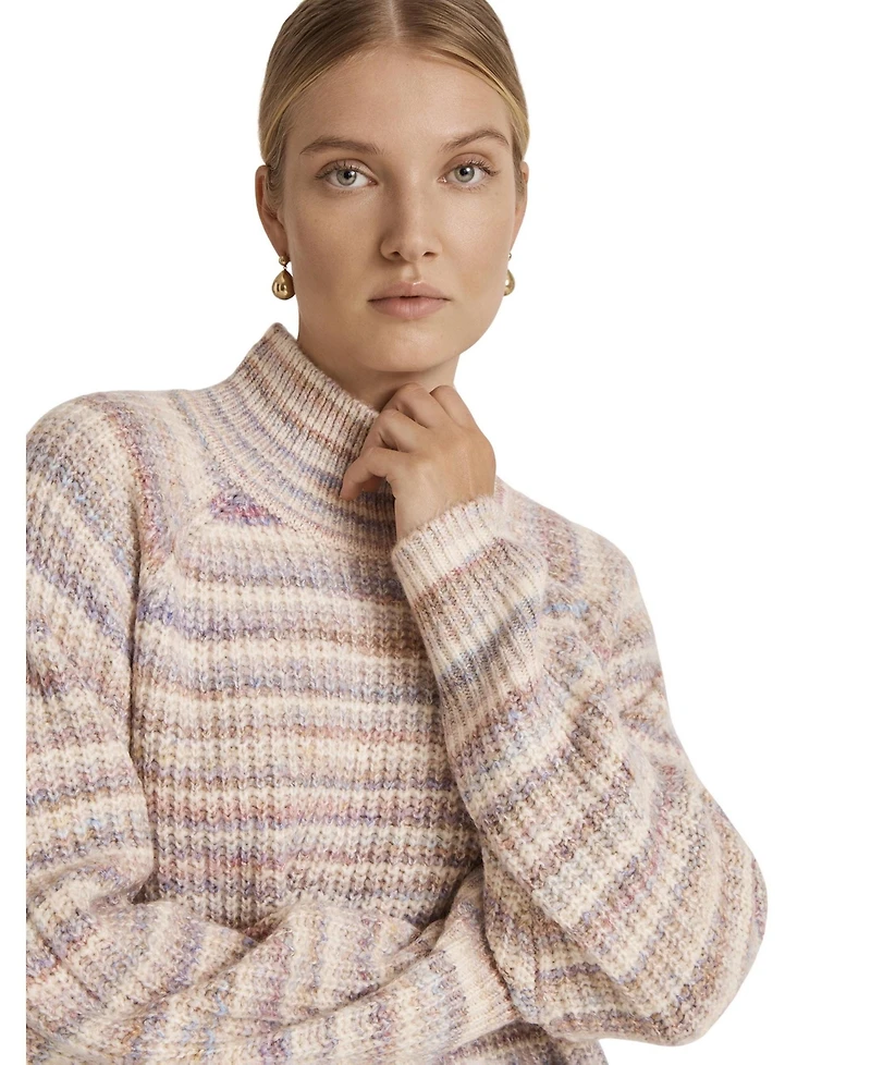 Finery London Women's Helen Long-Sleeve Striped Funnel Neck Sweater