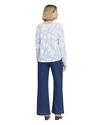 Finery London Women's Ivie Floral-Print Button-Through V-Neck Long-Sleeve Blouse
