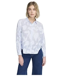 Finery London Women's Heidi Relaxed-Fit Long-Sleeve Floral-Stripe Shirt