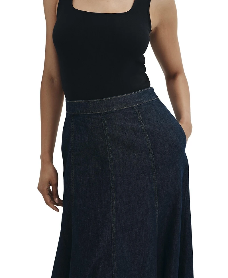 Finery London Women's Dana Denim Midi A-Line Skirt