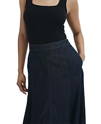 Finery London Women's Dana Denim Midi A-Line Skirt