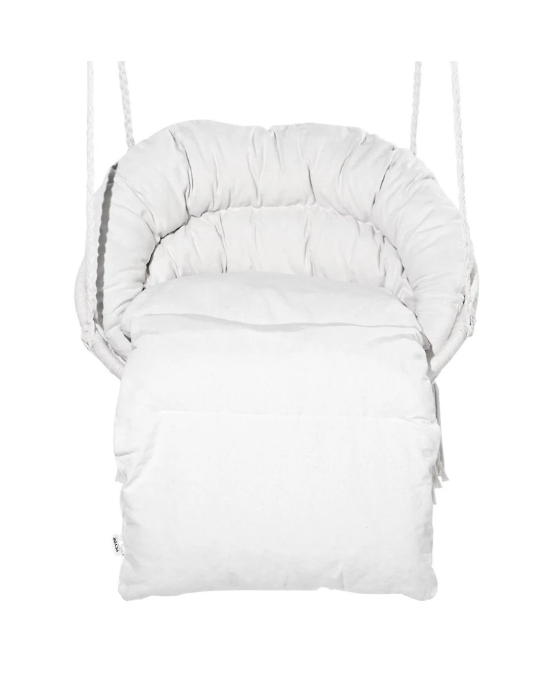 Slickblue Cotton Rope Hanging Hammock Chair for Patio Balcony Bedroom