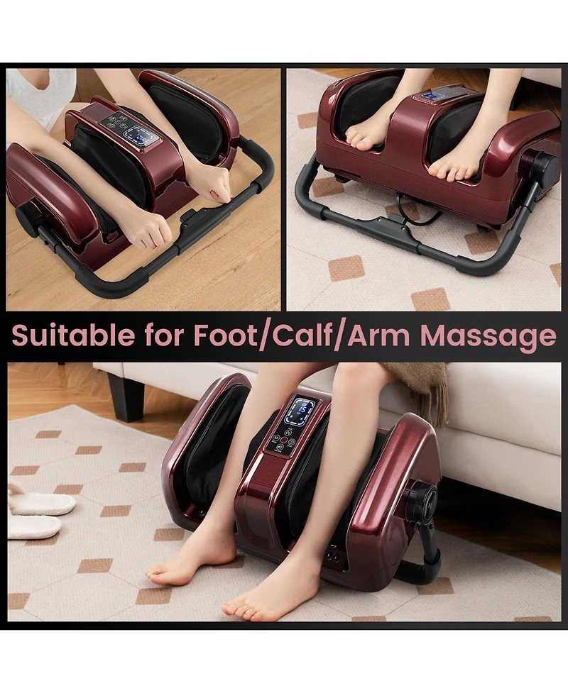 Ecooso Foot and Calf Massager with Heat Shiatsu Deep Kneading Rolling Smart Electric Leg Massager