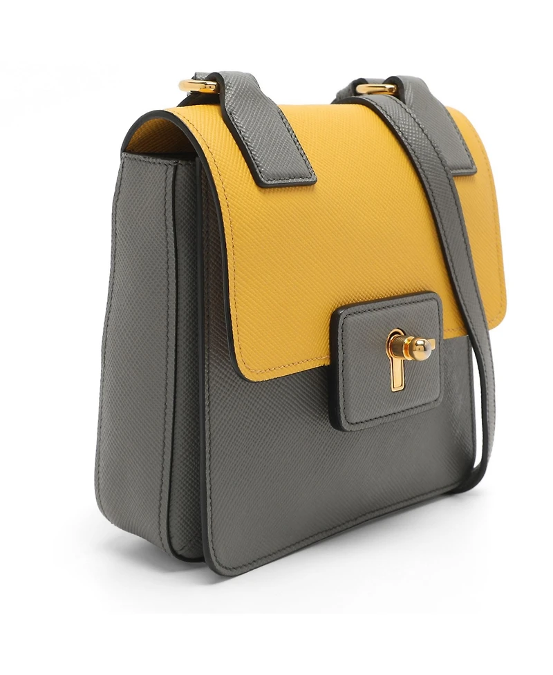 Pre-Owned Prada Saffiano Leather Color Flap Crossbody Bag