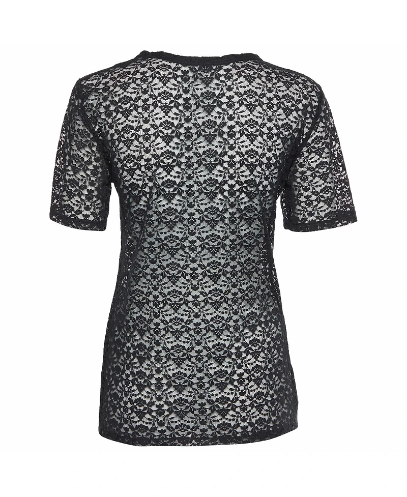Stella McCartney Women's Sheer Lace Short-Sleeve Top