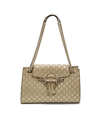 Pre-Owned Gucci Women's Emily Large Gucci Sima Leather Chain Shoulder Bag