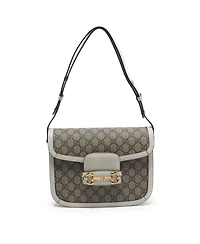 Pre-Owned Gucci Women's Horsebit 1955 Medium Gg Supreme Shoulder Bag