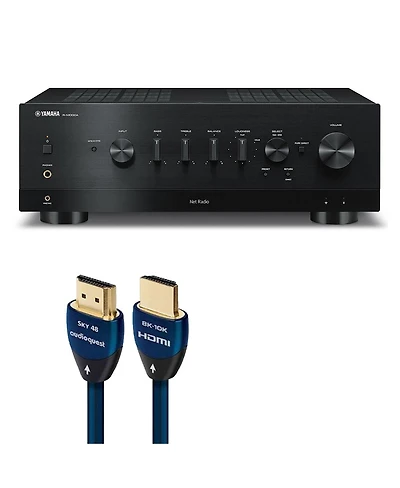 Yamaha R-N1000A Stereo MusicCast Network Receiver Bundle with Hdmi Cable