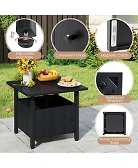 Mecale 22 in Umbrella Side Table with 1.89 in Pole Hole and Sandbags