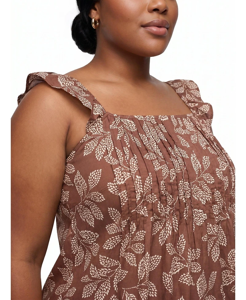 Torrid Plus Belle Isle Square Neck Pintuck Tank