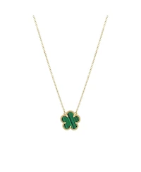 The Lovery Malachite Single Spring Flower Necklace 14K Gold-Plated Sterling Silver