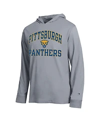 Champion Men's Heather Gray Pitt Panthers High Motor All-Star Long Sleeve Hooded Sweatshirt