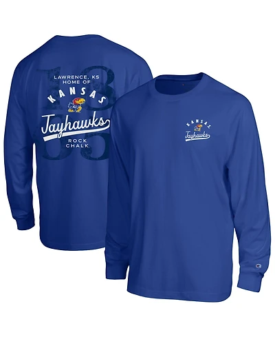 Champion Men's Royal Kansas Jayhawks Laminated All-Star Long Sleeve T-Shirt