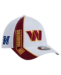 New Era Men's White/Burgundy Washington Commanders Dash 39THIRTY Flex Hat