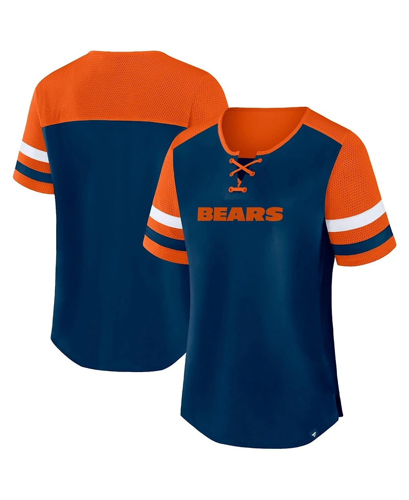 Fanatics Plus Chicago Bears Throwback Curl Route Lace-Up T-Shirt