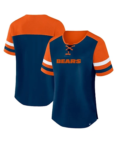 Fanatics Plus Chicago Bears Throwback Curl Route Lace-Up T-Shirt