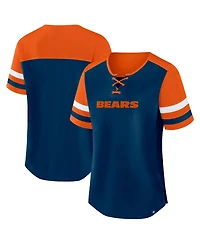 Fanatics Plus Chicago Bears Throwback Curl Route Lace-Up T-Shirt