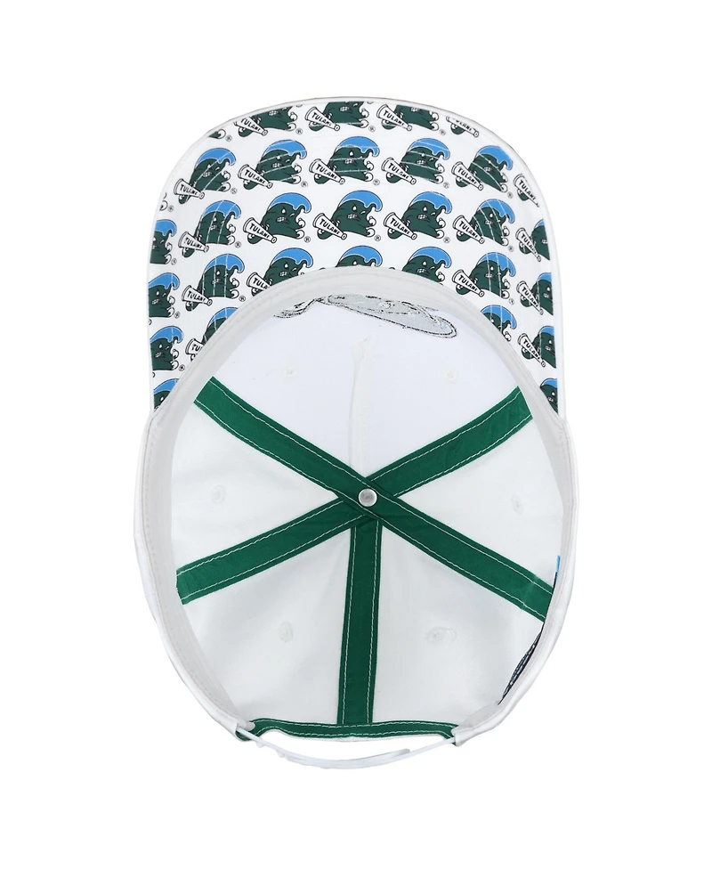 Ahead Men's and Women's White Tulane Green Wave The Sideline Adjustable Hat