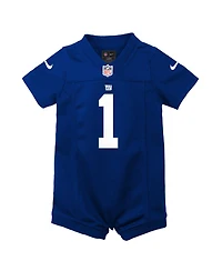 Nike Baby Boys and Girls' New York Giants Malik Nabers Short-Sleeve V-Neck Romper