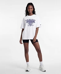 Champion Women's Kansas State Wildcats Oversized Dropped-Shoulder Distressed T-Shirt