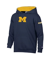 Champion Boys' and Girls' 4-16 Michigan Wolverines Volume Fleece Loose-Fit Kangaroo Pocket Hoodie