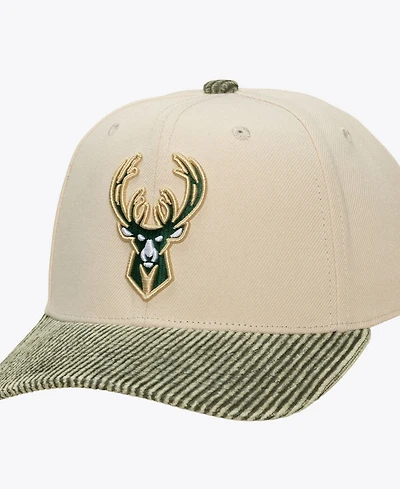 Mitchell & Ness Milwaukee Bucks Washed Corduroy Pro Crown Snapback Hat