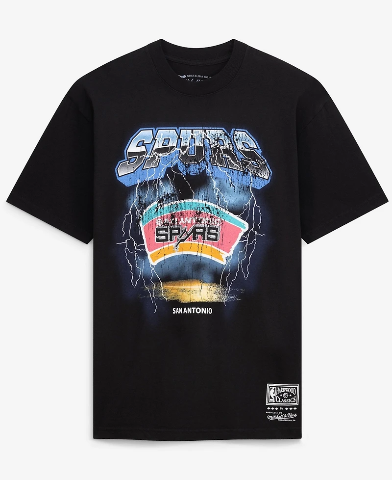 Mitchell & Ness Men's Black San Antonio Spurs Lightning T-Shirt