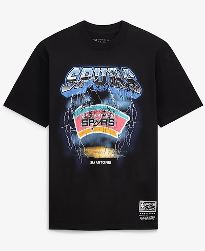 Mitchell & Ness Men's Black San Antonio Spurs Lightning T-Shirt