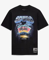 Mitchell & Ness Men's Black San Antonio Spurs Lightning T-Shirt