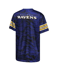 Outerstuff Boys' 4-20 and Girls' 4-16 Baltimore Ravens Slant Route Performance Crewneck Regular-Fit T-Shirt