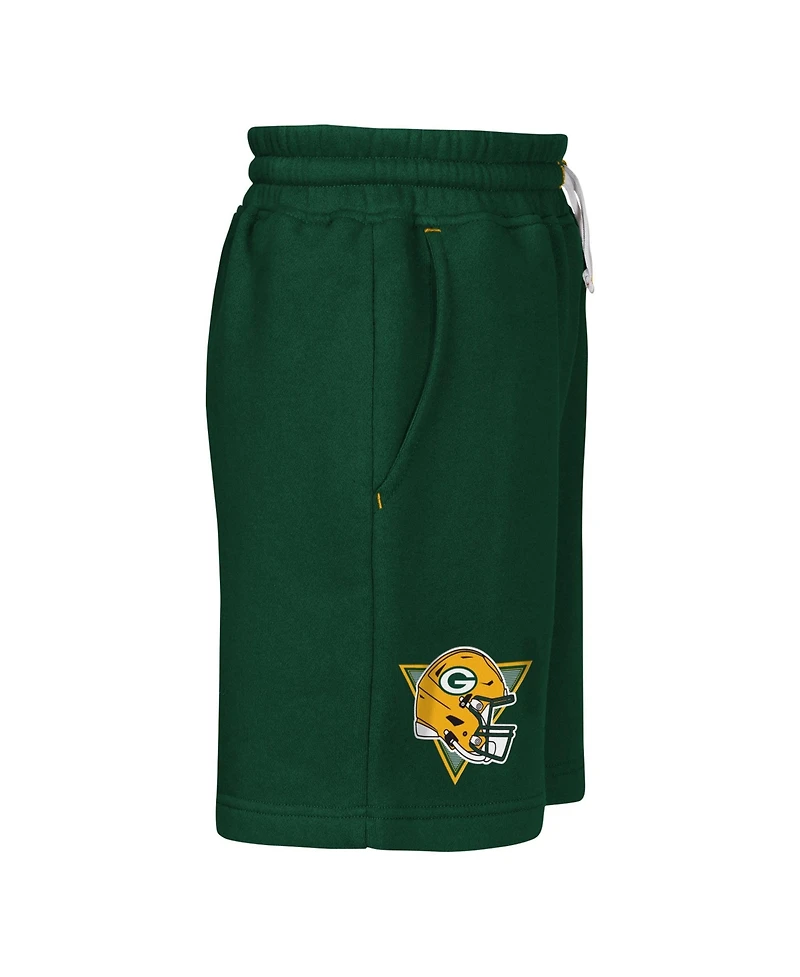 Outerstuff Boys' 4-20 and Girls' 4-16 Green Bay Packers Audible Pull-On Brushed Fleece Shorts