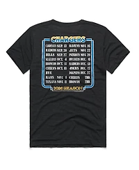 Homage Men's and Women's Charcoal Los Angeles Chargers 2026 Nfl Schedule Queen Tri-Blend T-Shirt