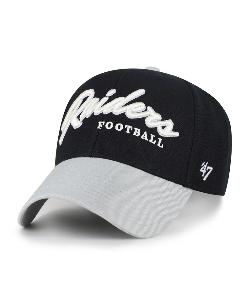 '47 Brand Men's Black Las Vegas Raiders Throwback Mvp Adjustable Hat