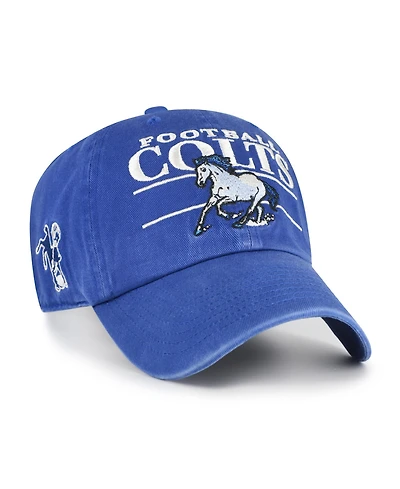 '47 Brand Men's Royal Indianapolis Colts Throwback Graphic Clean Up Adjustable Hat