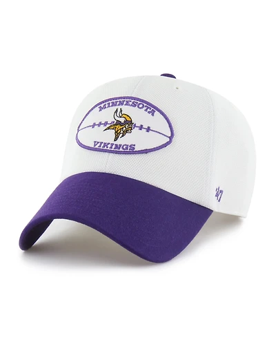 '47 Brand Men's White/Purple Minnesota Vikings Pique Patch Clean Up Adjustable Hat