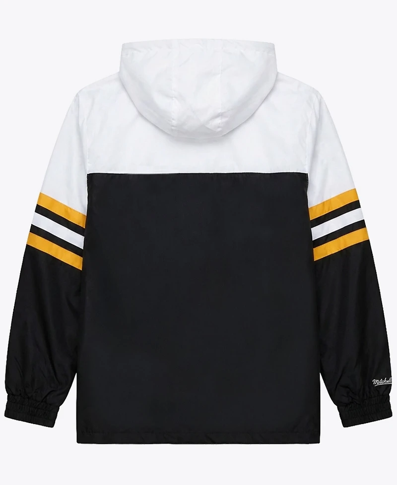 Mitchell & Ness Men's Black Pittsburgh Steelers Head Coach Anorak Quarter-Zip Windbreaker Jacket