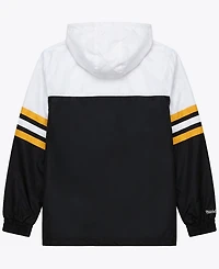 Mitchell & Ness Men's Black Pittsburgh Steelers Head Coach Anorak Quarter-Zip Windbreaker Jacket