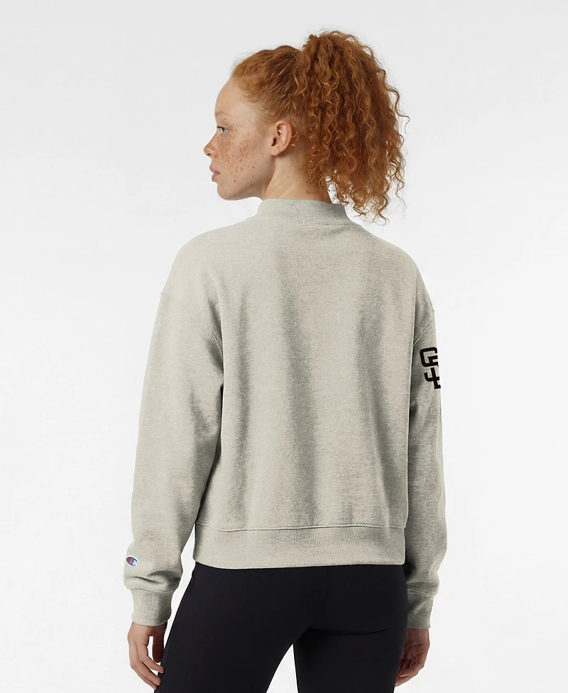 Champion Women's San Diego Padres Triumph Tri-Blend Mock Neck Fleece-Lined Sweatshirt