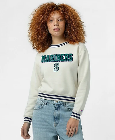 Champion Women's Seattle Mariners Reverse Weave Rib-Knit Sweatshirt
