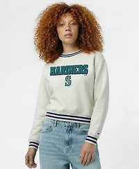 Champion Women's Seattle Mariners Reverse Weave Rib-Knit Sweatshirt