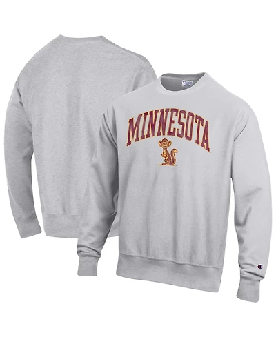 Champion Men's Minnesota Golden Gophers Reverse-Weave Fleece-Lined Distressed Crew Neck Sweatshirt