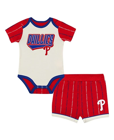 Outerstuff Baby Boys' and Girls' Lead Run Diaper Cover Short-Sleeve Bodysuit Shorts Set